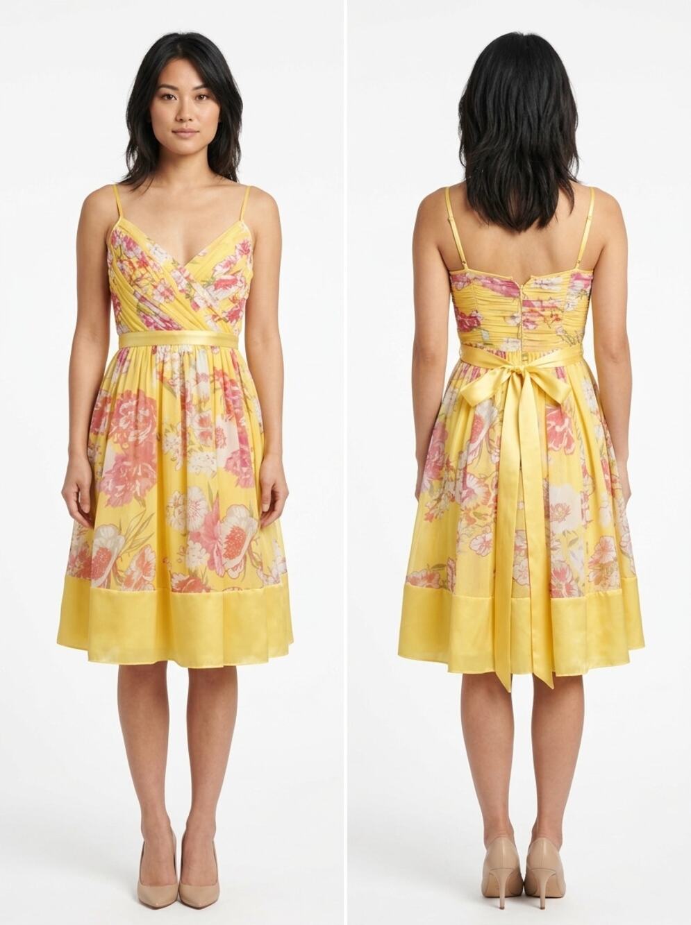 Arden B 100% Silk A-Line Knee Length Chiffon Lined Dress Women Size S